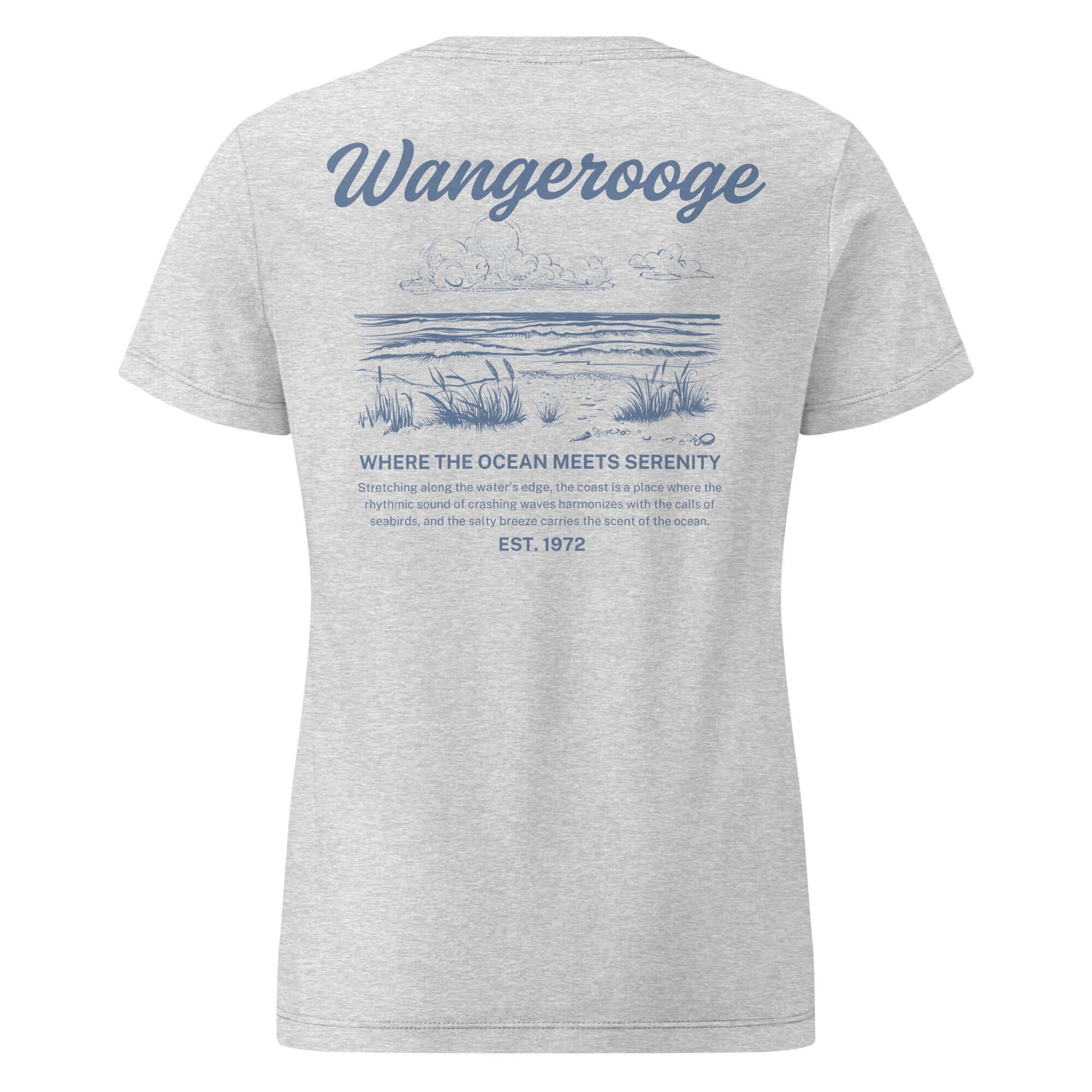 Serenity Shore T-Shirt DamenUnser Serenity Shore T-Shirt für Damen sitzt leicht tailliert und locker - ideal für jeden Tag. Produkt Details • 100% Baumwolle (Grau enthält 10% Polyester) • Leicht tailliert und locker sitzend • Schmal gerippter Kragen Größe