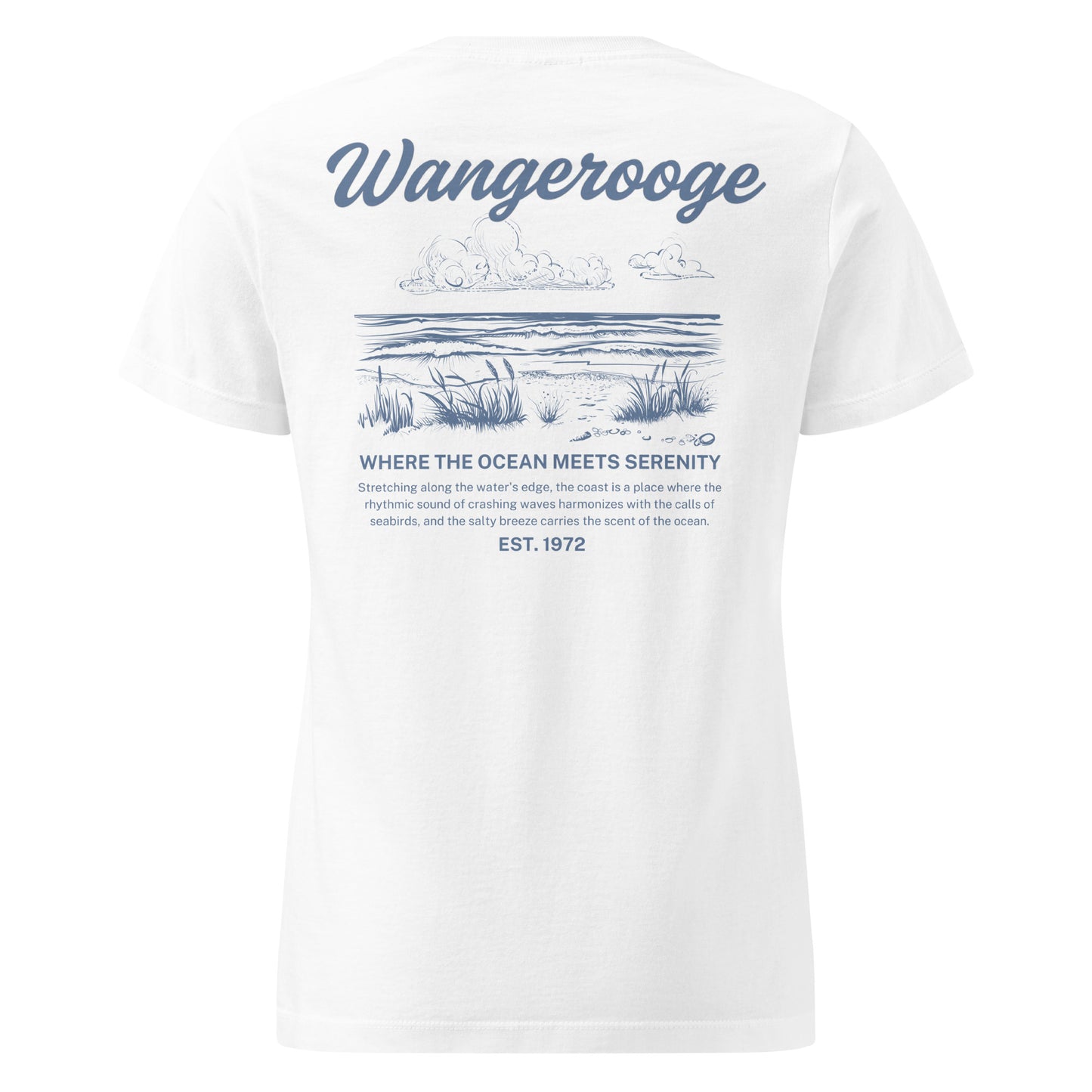 Serenity Shore T-Shirt DamenUnser Serenity Shore T-Shirt für Damen sitzt leicht tailliert und locker - ideal für jeden Tag. Produkt Details • 100% Baumwolle (Grau enthält 10% Polyester) • Leicht tailliert und locker sitzend • Schmal gerippter Kragen Größe